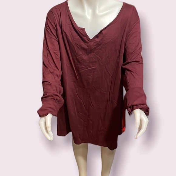 CACIQUE Maroon Long Sleeve Casual‎ Shirt - Picture 1 of 6